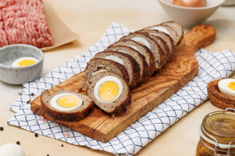 Hackbraten mit Ei aus dem Airfryer