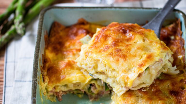 Schnelle Spargellasagne